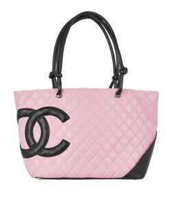 Cambon Tote, Leather, Pink/Black, 9110361(2004/2005), 2*